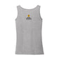Back - with Road Signs To Life logo, "Share The Gravel" and www.roadsignstolife.com in upper middle. Adult cotton tank top. Heather Gray.